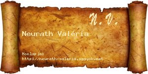 Neurath Valéria névjegykártya